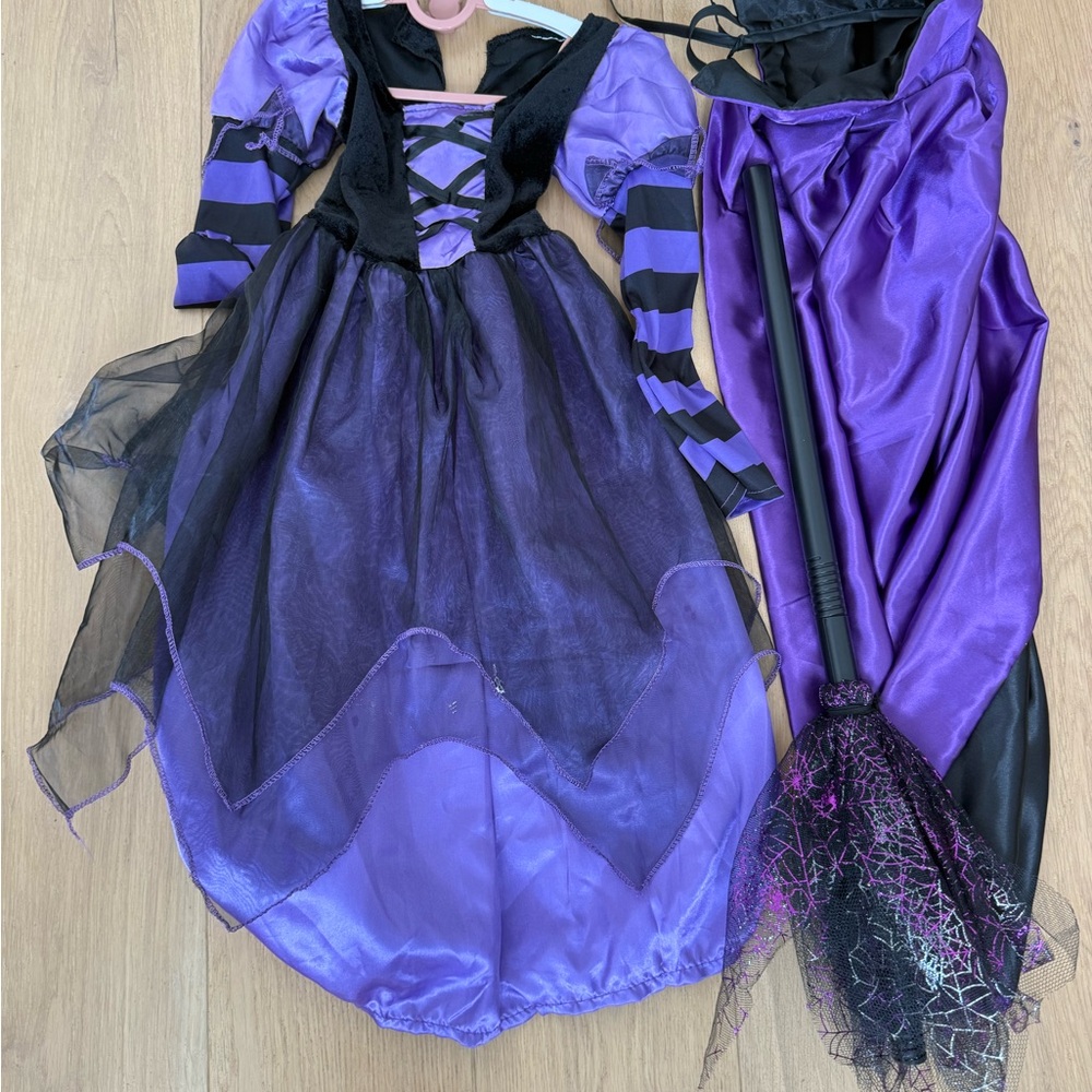 Purple and Black Kids Witch Costume